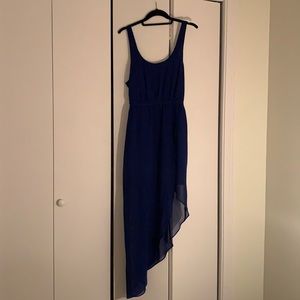 Royal blue high-low (side) dress